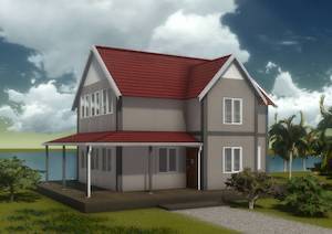 100m² Çift Katlı Çelik Prefabrik Ev