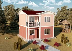 80m² Çift Katlı Prefabrik Ev